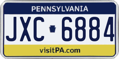 PA license plate JXC6884