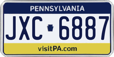 PA license plate JXC6887