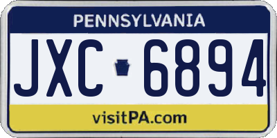 PA license plate JXC6894