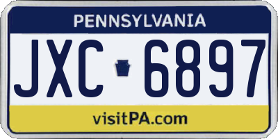 PA license plate JXC6897