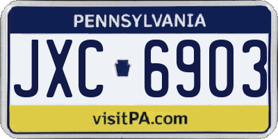 PA license plate JXC6903