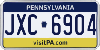 PA license plate JXC6904