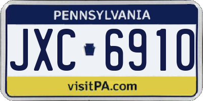 PA license plate JXC6910