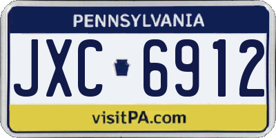 PA license plate JXC6912