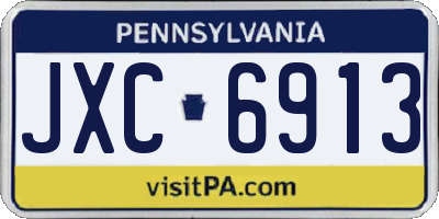 PA license plate JXC6913