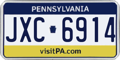 PA license plate JXC6914
