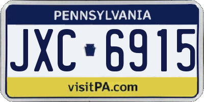 PA license plate JXC6915