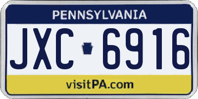 PA license plate JXC6916