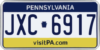 PA license plate JXC6917