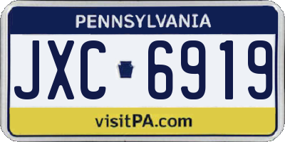 PA license plate JXC6919