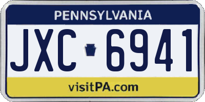 PA license plate JXC6941