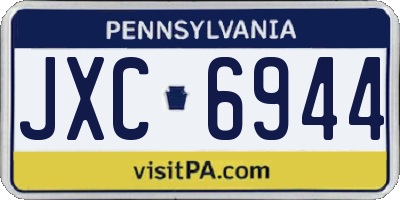 PA license plate JXC6944