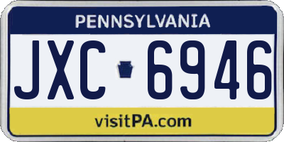 PA license plate JXC6946