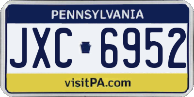 PA license plate JXC6952