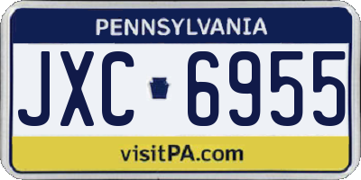 PA license plate JXC6955