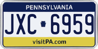PA license plate JXC6959