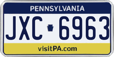 PA license plate JXC6963