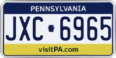 PA license plate JXC6965