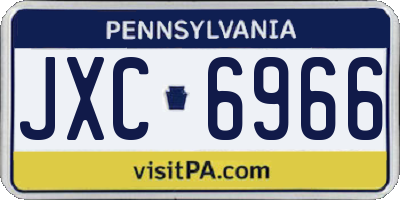 PA license plate JXC6966