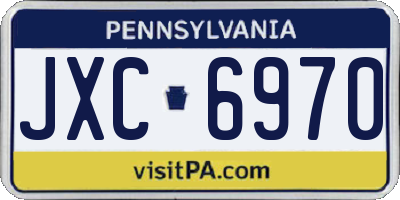 PA license plate JXC6970
