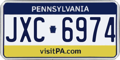 PA license plate JXC6974