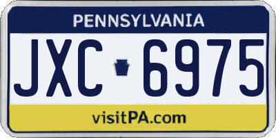 PA license plate JXC6975