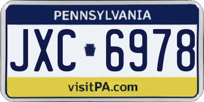 PA license plate JXC6978