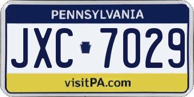 PA license plate JXC7029