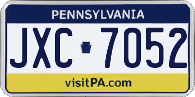 PA license plate JXC7052