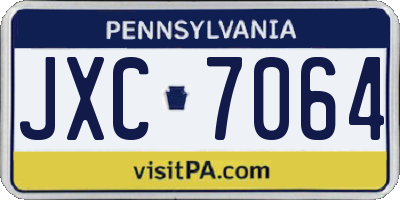 PA license plate JXC7064