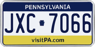 PA license plate JXC7066