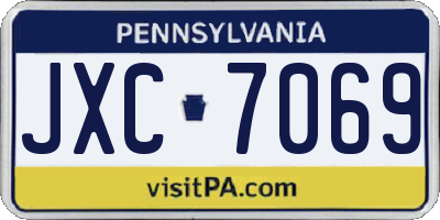 PA license plate JXC7069