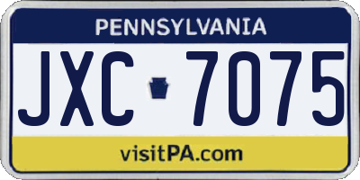PA license plate JXC7075