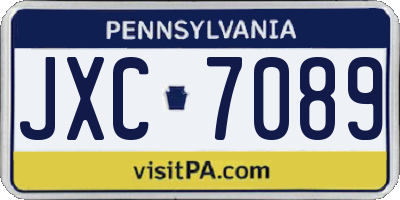 PA license plate JXC7089