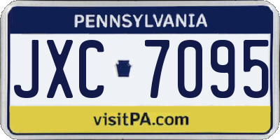 PA license plate JXC7095