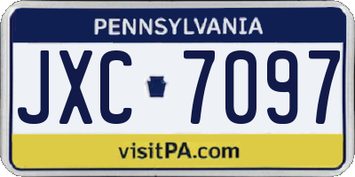 PA license plate JXC7097