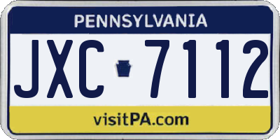 PA license plate JXC7112