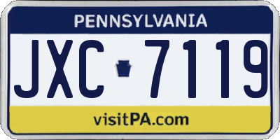 PA license plate JXC7119
