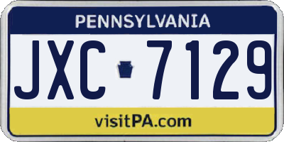 PA license plate JXC7129