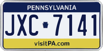 PA license plate JXC7141