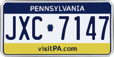 PA license plate JXC7147