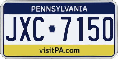 PA license plate JXC7150