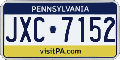 PA license plate JXC7152