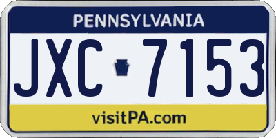 PA license plate JXC7153