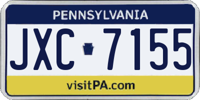 PA license plate JXC7155
