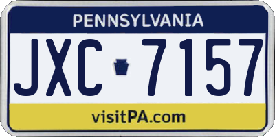 PA license plate JXC7157