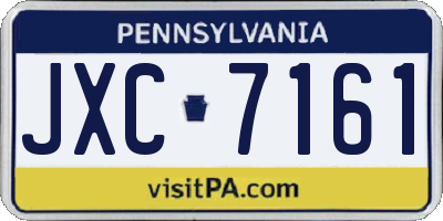 PA license plate JXC7161