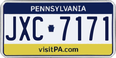 PA license plate JXC7171