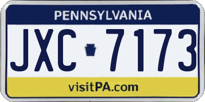 PA license plate JXC7173