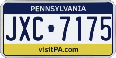 PA license plate JXC7175